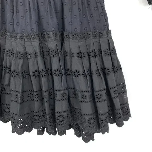 Roller Rabbit Dress Women's XS Arista Mini Long Sleeve Black Drop Waist Lace - Picture 4 of 6